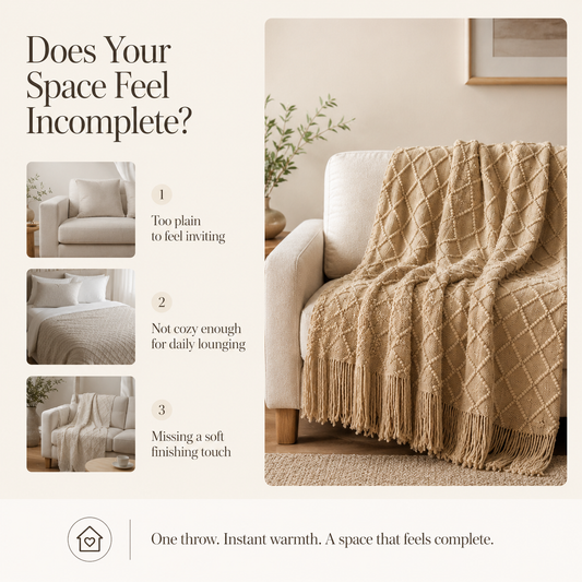 HearthWeave Tassel Throw Blanket