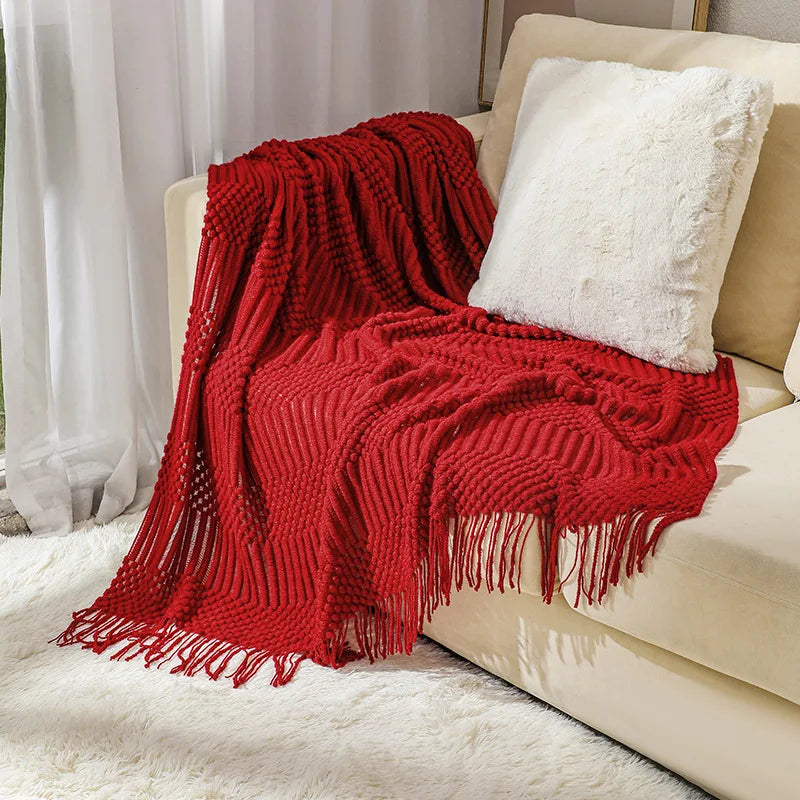 HearthWeave Tassel Throw Blanket