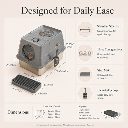 PurrVault Enclosed Cat Litter Box