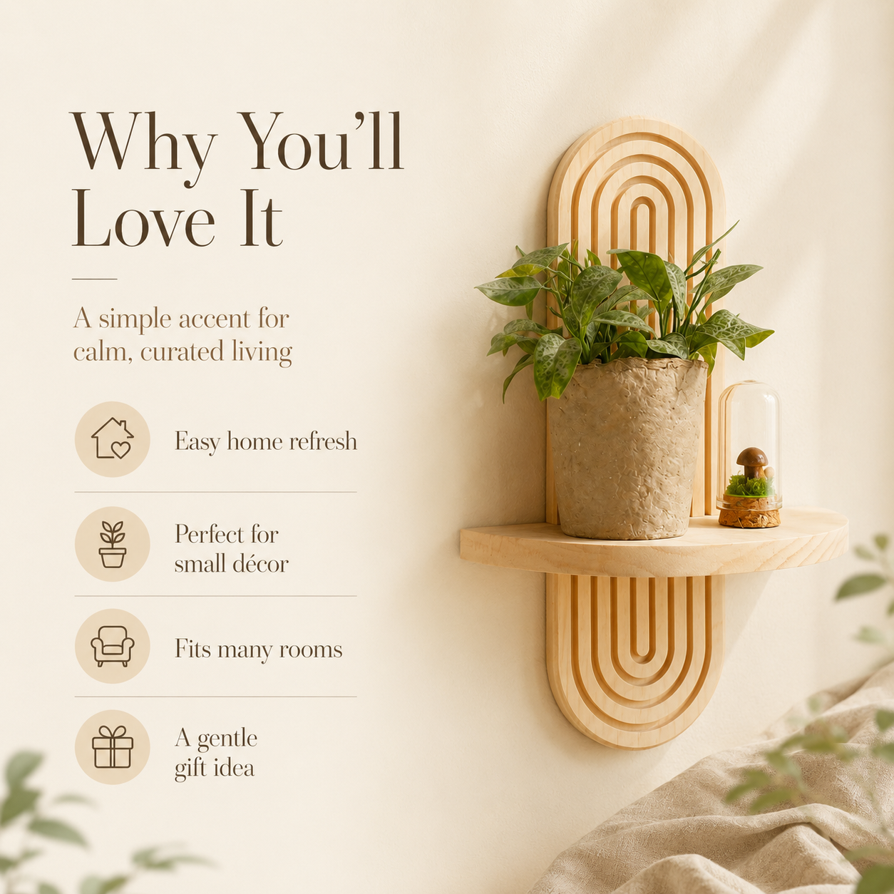 Boho Geometric Wall Shelf