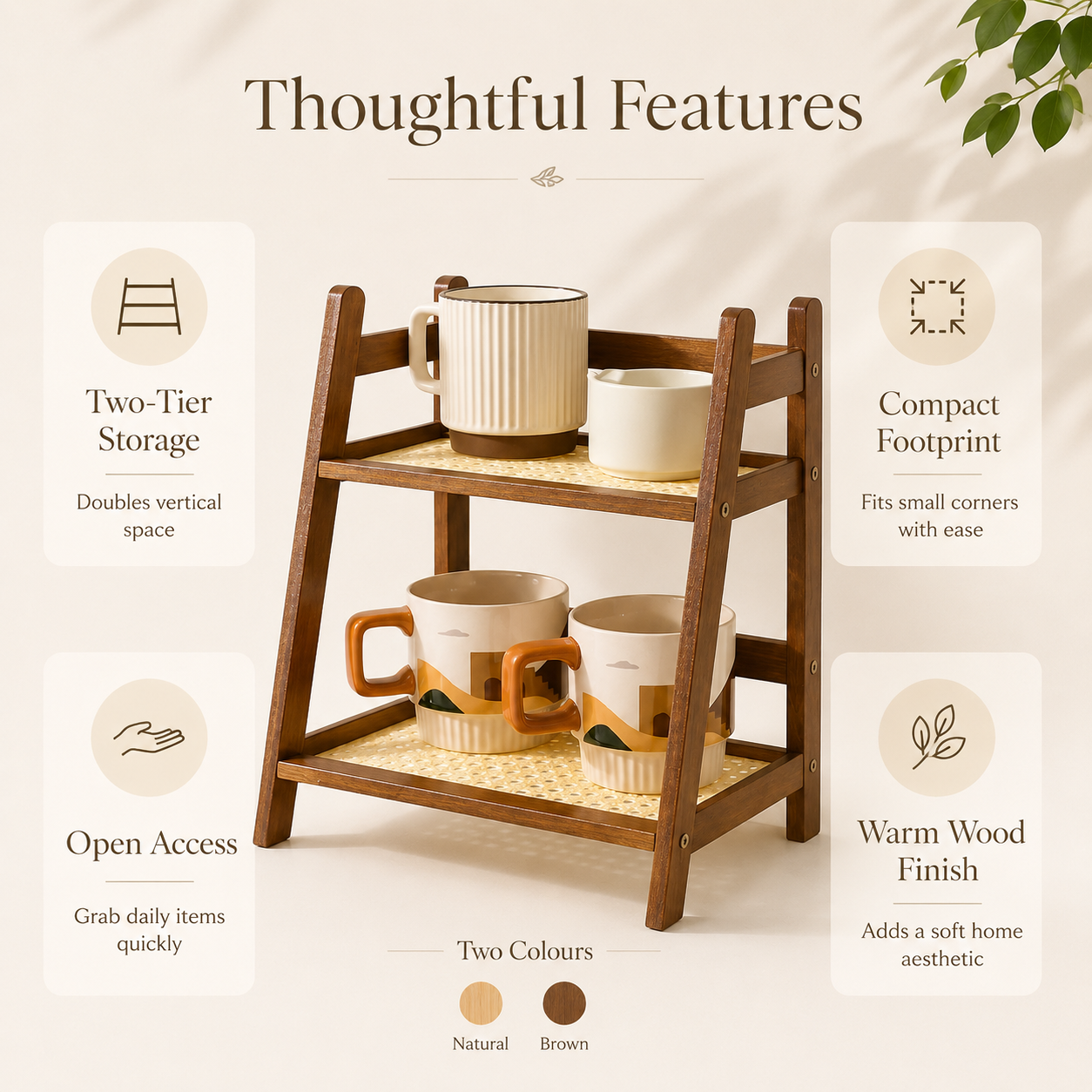 Komorebi Bamboo Desk Shelf