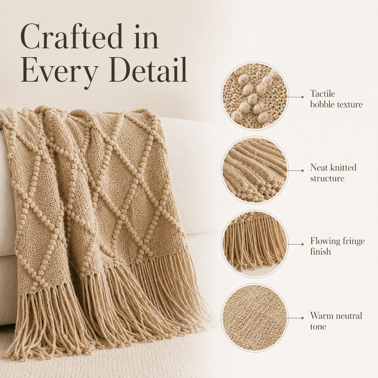 HearthWeave Tassel Throw Blanket