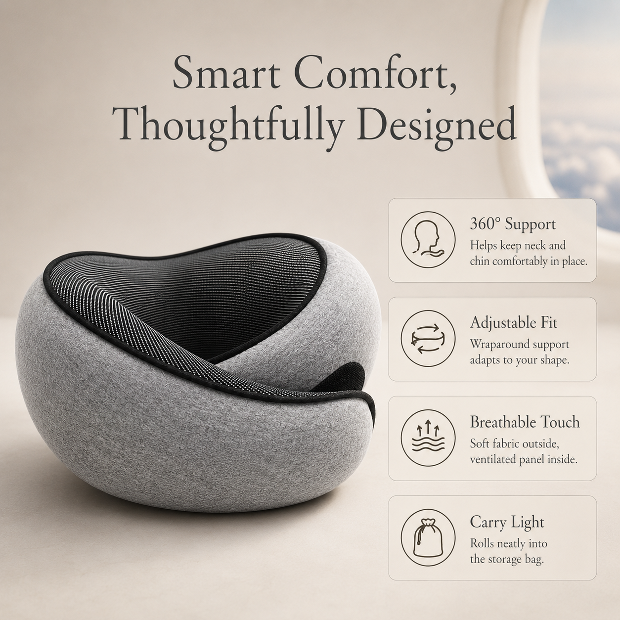 Ergonomic Travel Neck Pillow