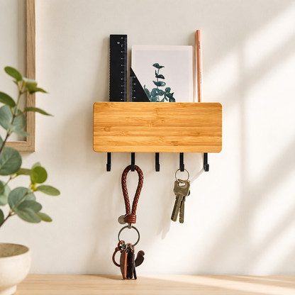 Wall-Mounted Key Holder & Entryway Organizer