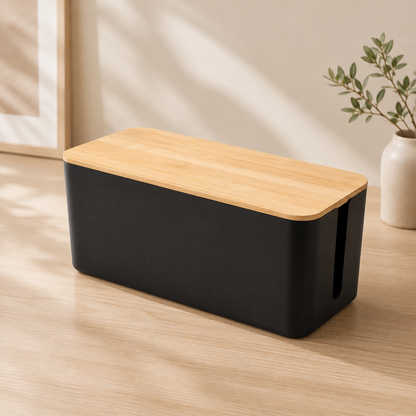 Sora Bamboo Cable Management Box
