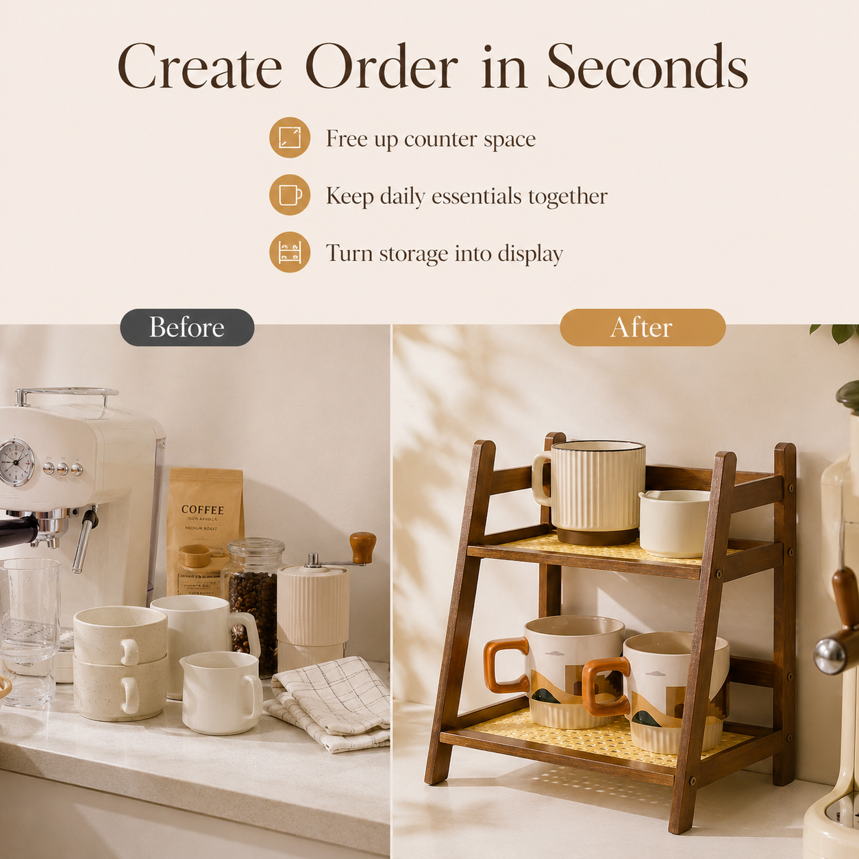 Komorebi Bamboo Desk Shelf