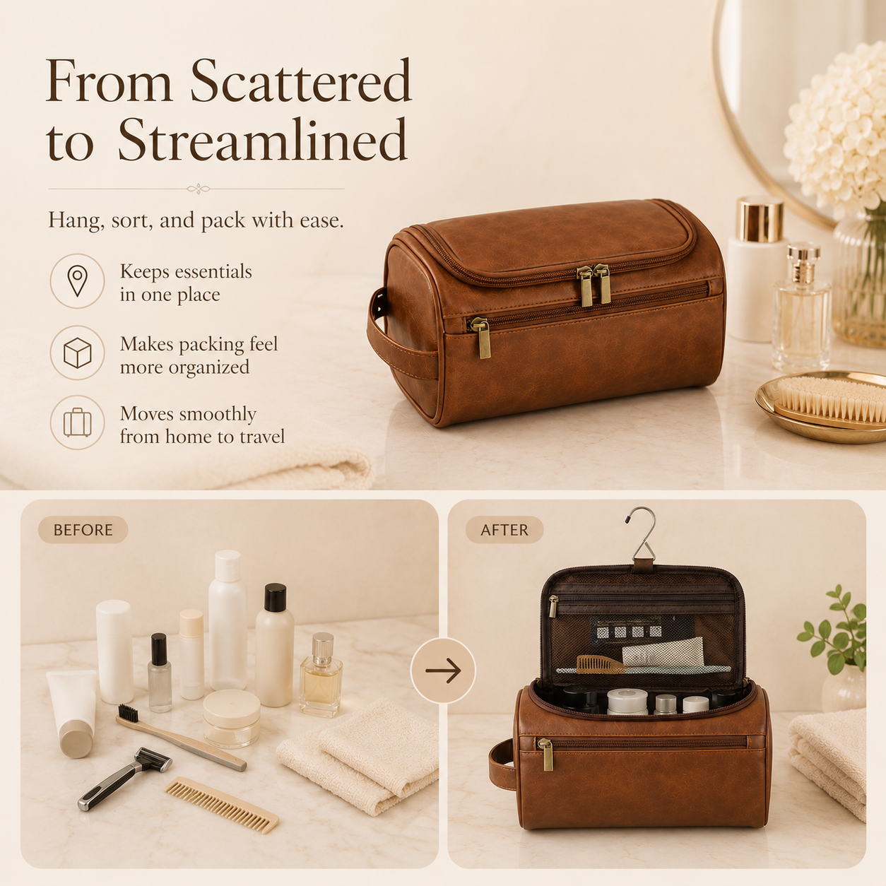 VoyaVault Hanging Travel Organizer