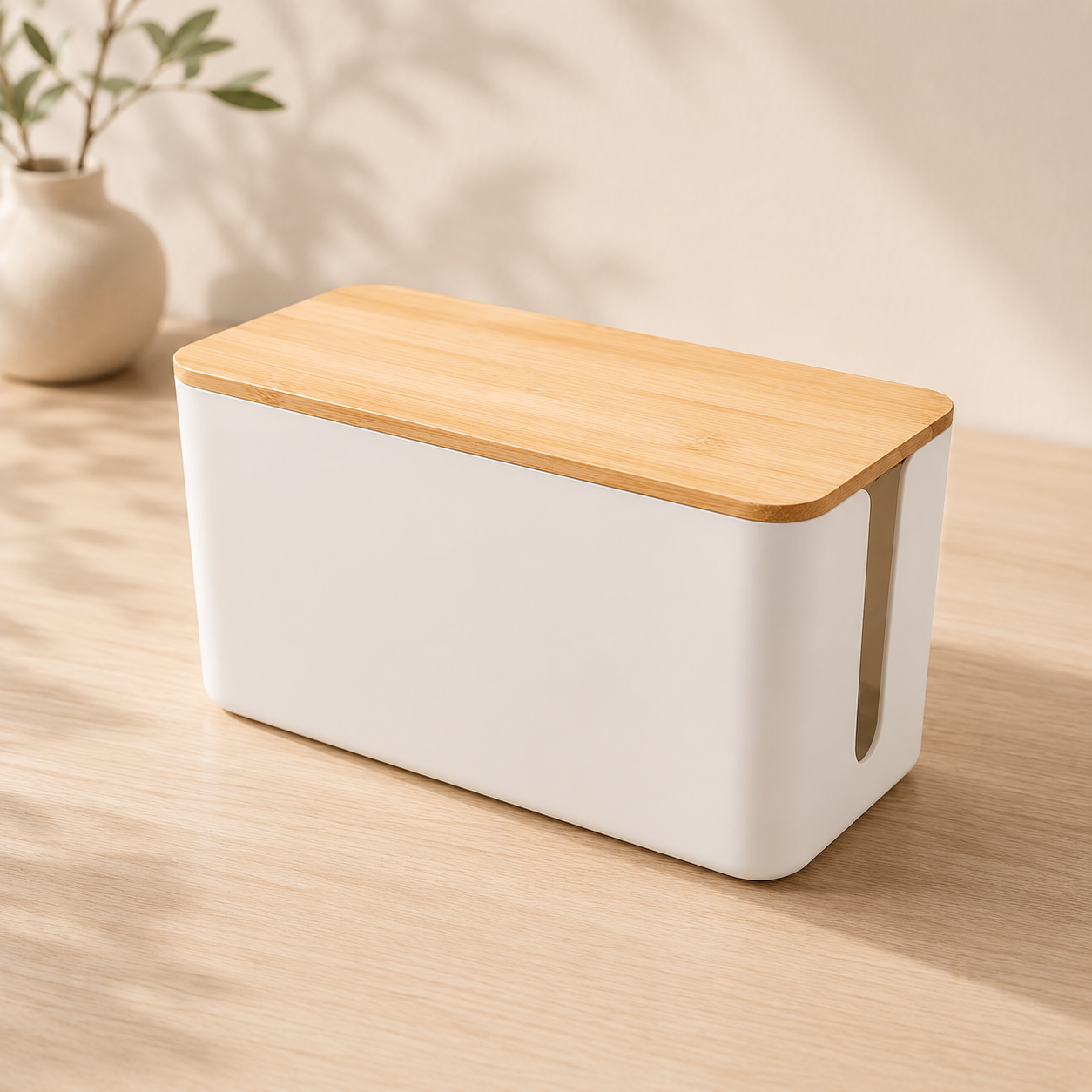 Sora Bamboo Cable Management Box