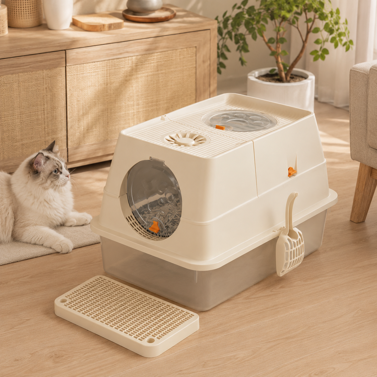 PurrVault Enclosed Cat Litter Box