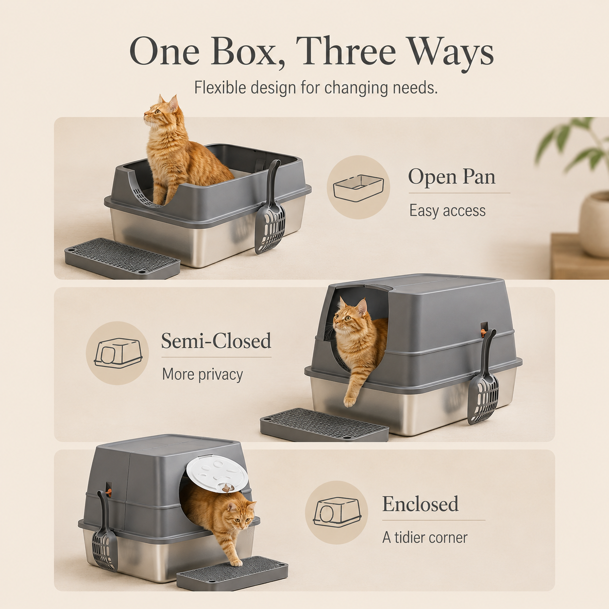 PurrVault Enclosed Cat Litter Box