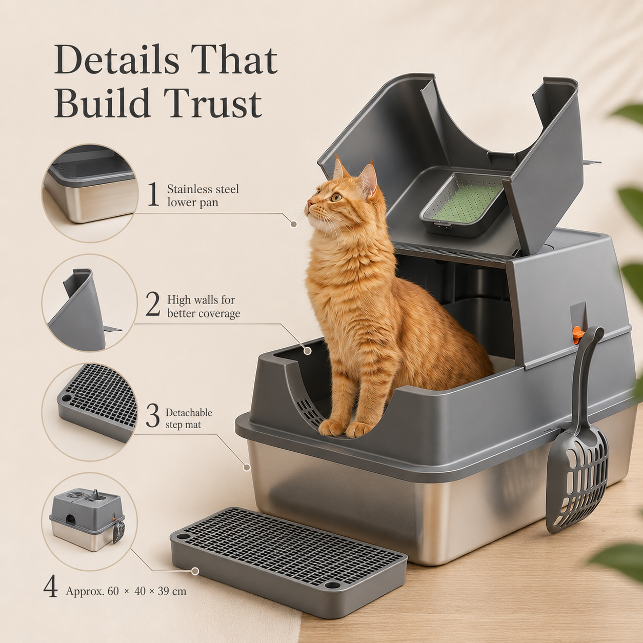 PurrVault Enclosed Cat Litter Box