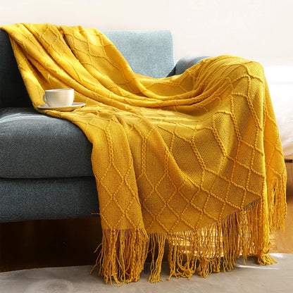 HearthWeave Tassel Throw Blanket