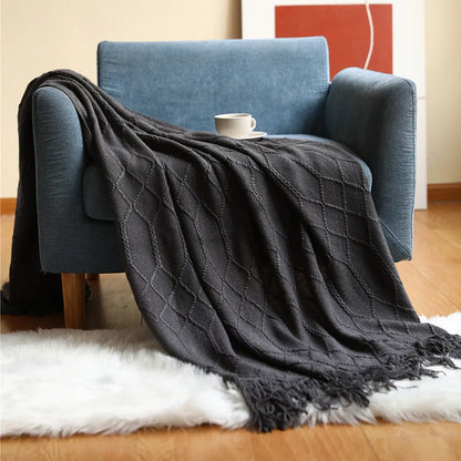 HearthWeave Tassel Throw Blanket
