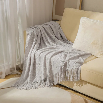 HearthWeave Tassel Throw Blanket