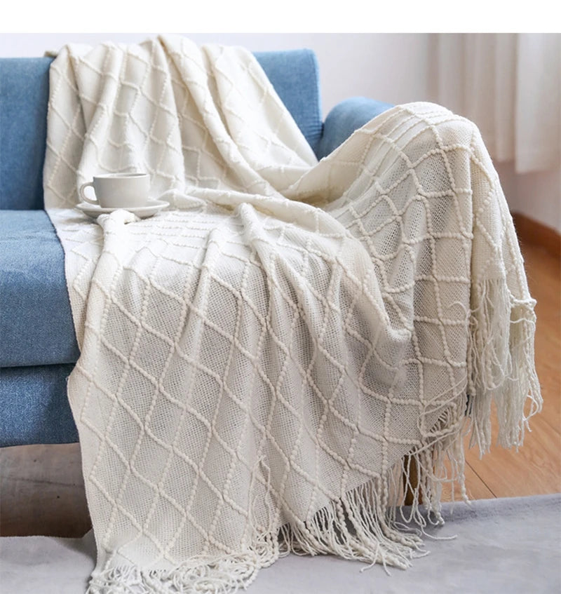 HearthWeave Tassel Throw Blanket