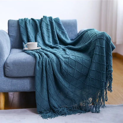 HearthWeave Tassel Throw Blanket