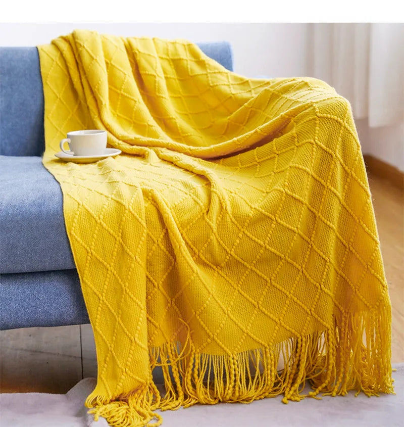 HearthWeave Tassel Throw Blanket