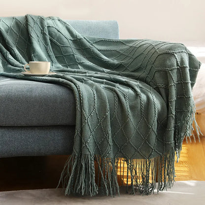 HearthWeave Tassel Throw Blanket