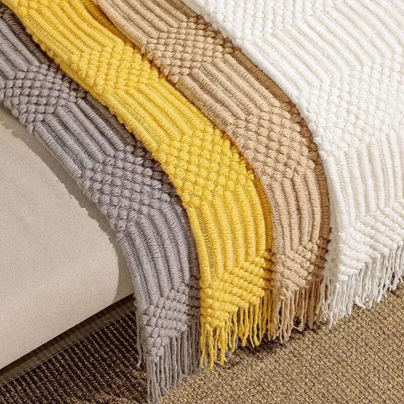 HearthWeave Tassel Throw Blanket