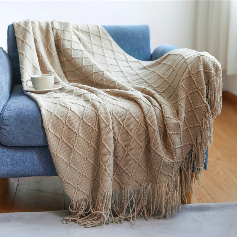 HearthWeave Tassel Throw Blanket