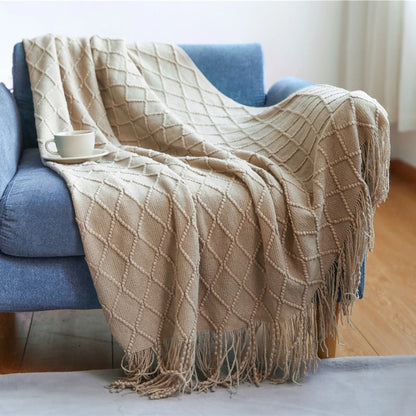 HearthWeave Tassel Throw Blanket