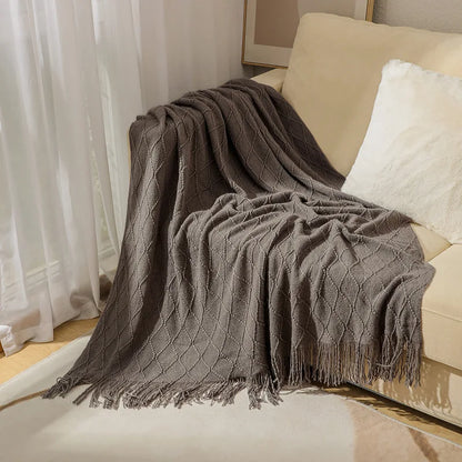HearthWeave Tassel Throw Blanket
