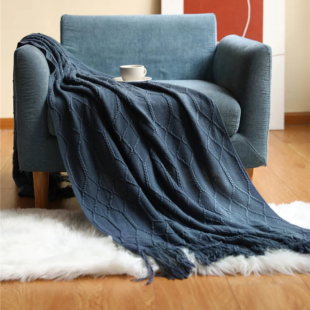 HearthWeave Tassel Throw Blanket
