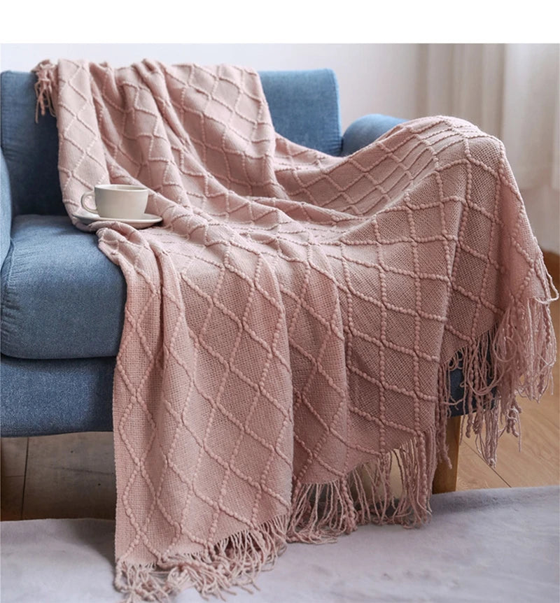 HearthWeave Tassel Throw Blanket