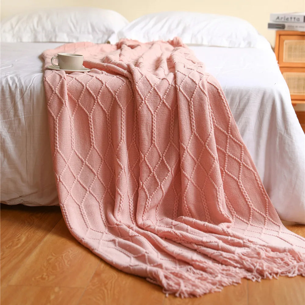 HearthWeave Tassel Throw Blanket