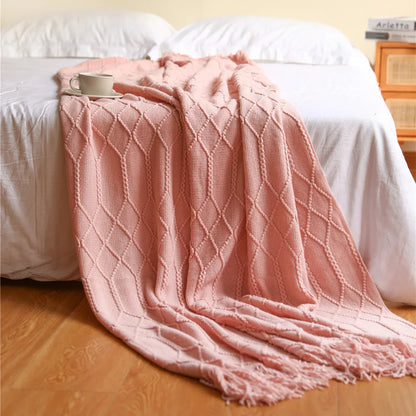 HearthWeave Tassel Throw Blanket