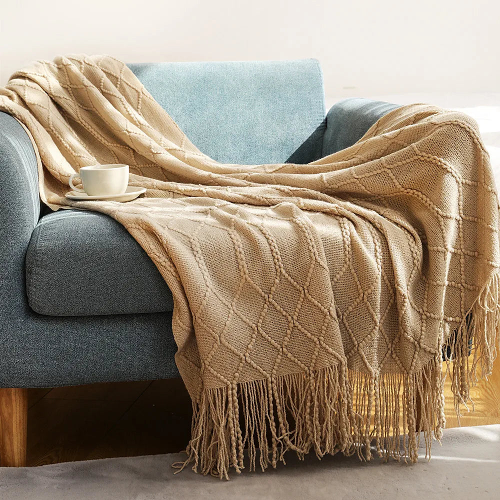 HearthWeave Tassel Throw Blanket