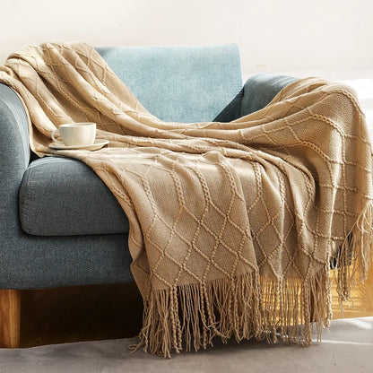 HearthWeave Tassel Throw Blanket