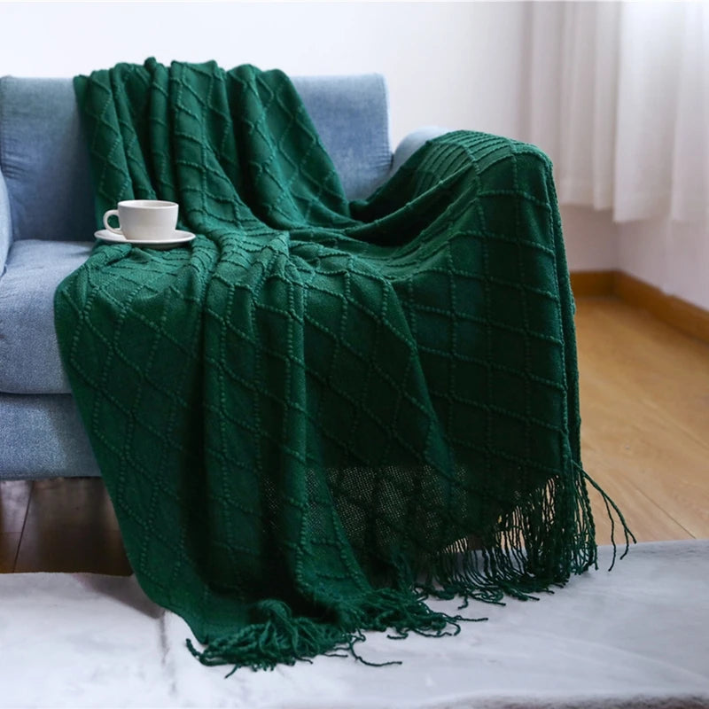 HearthWeave Tassel Throw Blanket