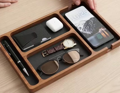 Daily Reset Wooden Desk Organizer Tray